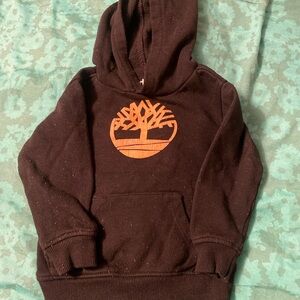 Black Timberland Hoodie with Orange Tree Logo